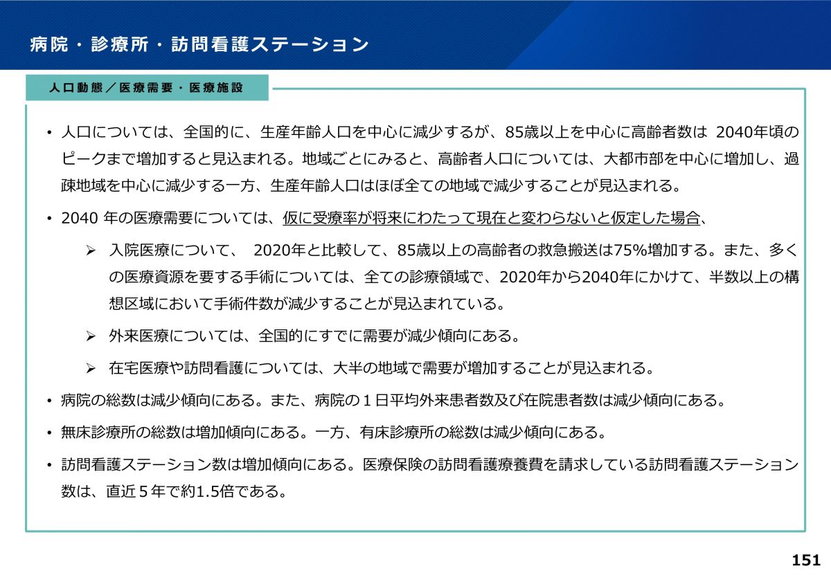 【中医協資料より】２０４０年、またはそれ以降の社会保障制度、医療職の未来に思いを馳せる