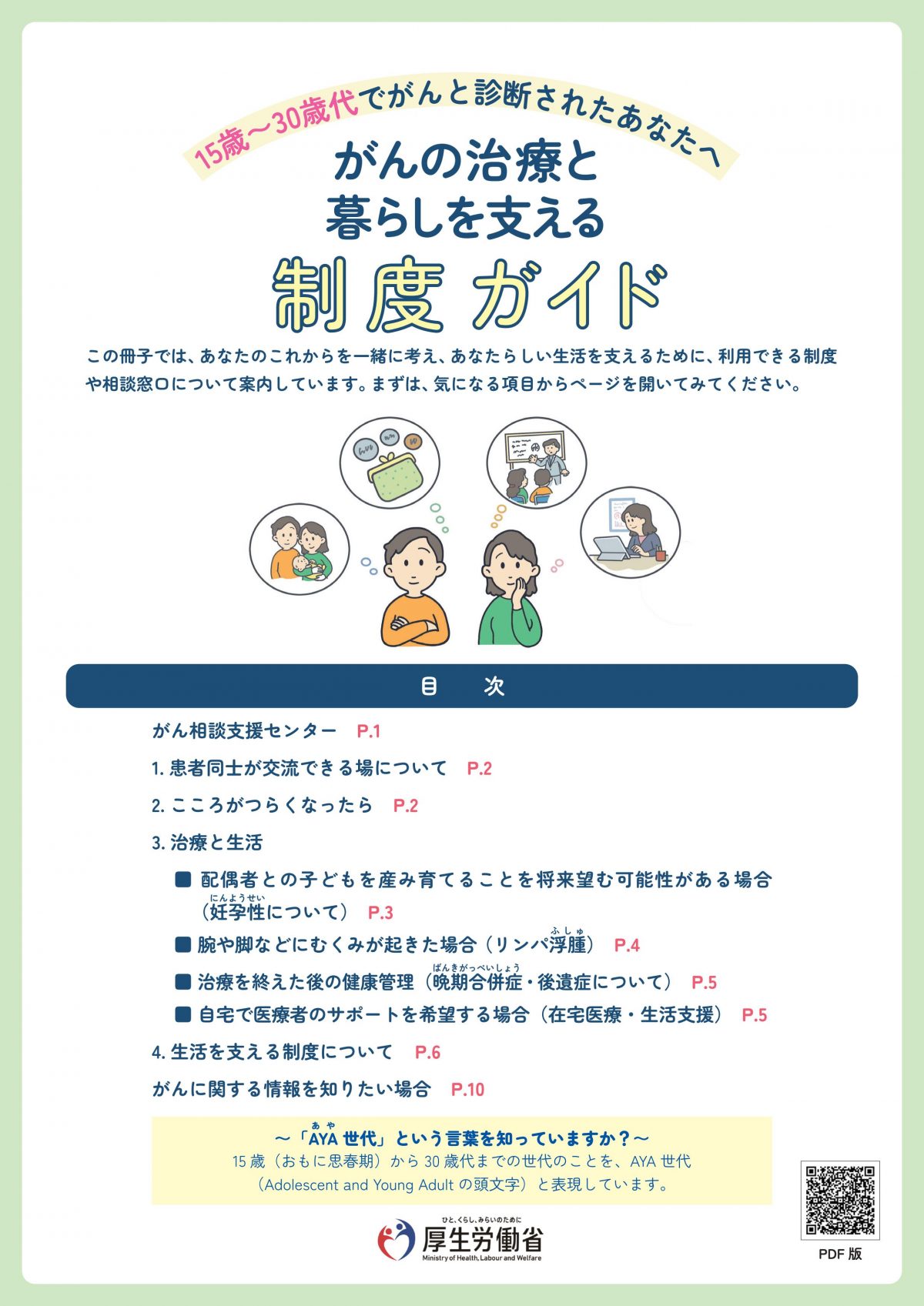 資料提供：がんの治療と暮らしを支える制度ガイド～ 15歳～30歳代でがんと診断されたあなたへ