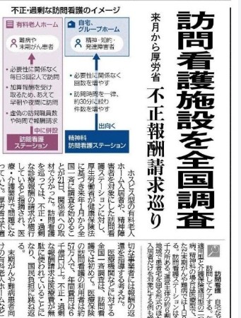 返して終わり、でいいんですか？？【ホスピス大手2社に報酬返還指導　厚労省、入居者への訪問看護で】